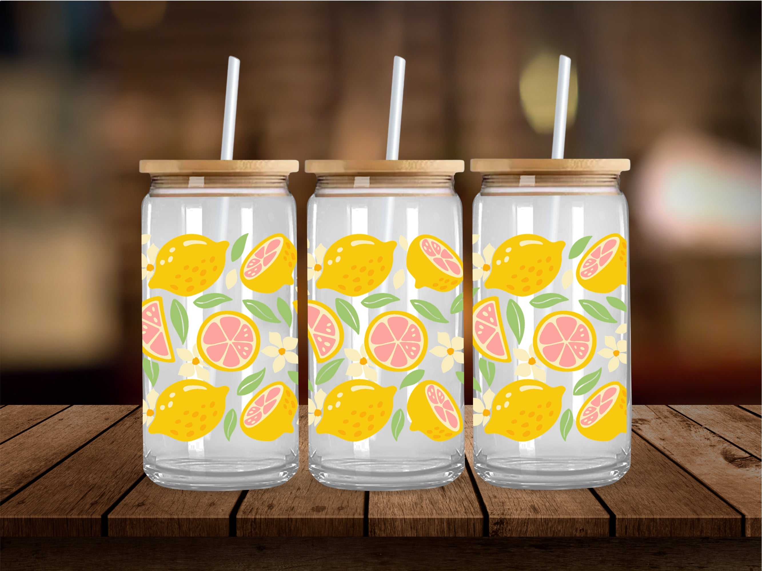 Florals Lemons  16 Oz Wrap