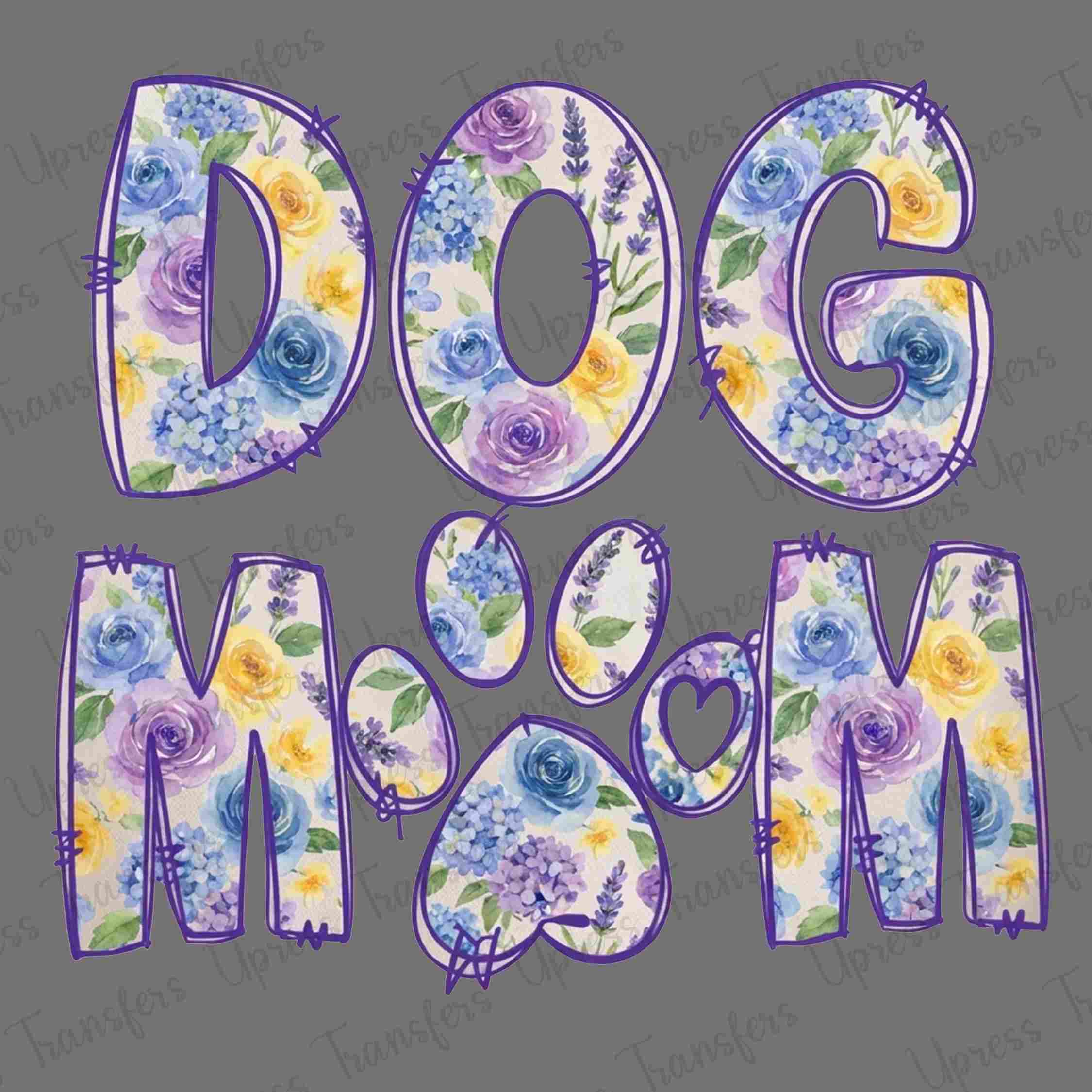 Flower Sketch Dog Mom