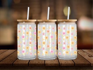 Flowers and Small Butterflies 16 Oz Wrap