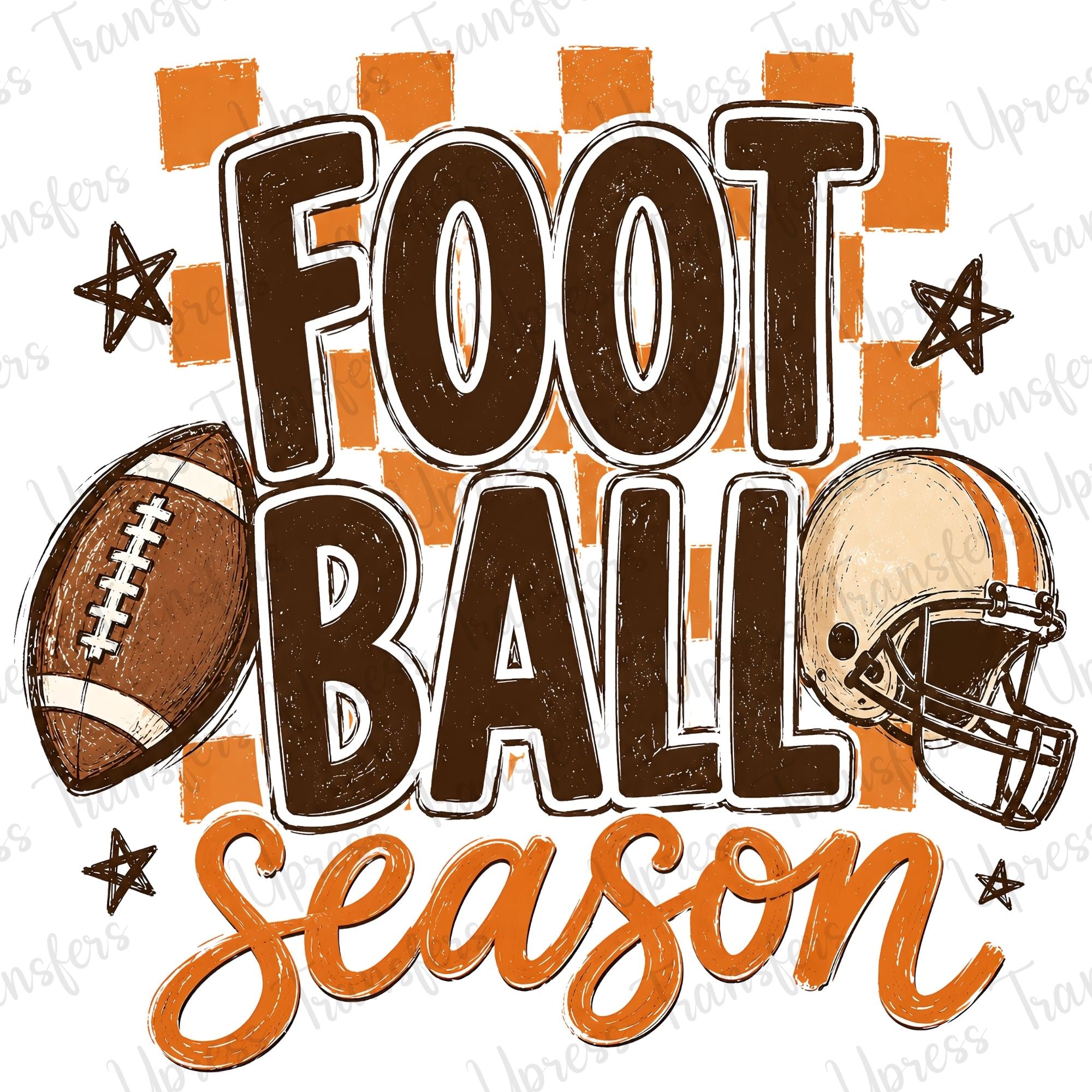 Football Season Distressed Doodle