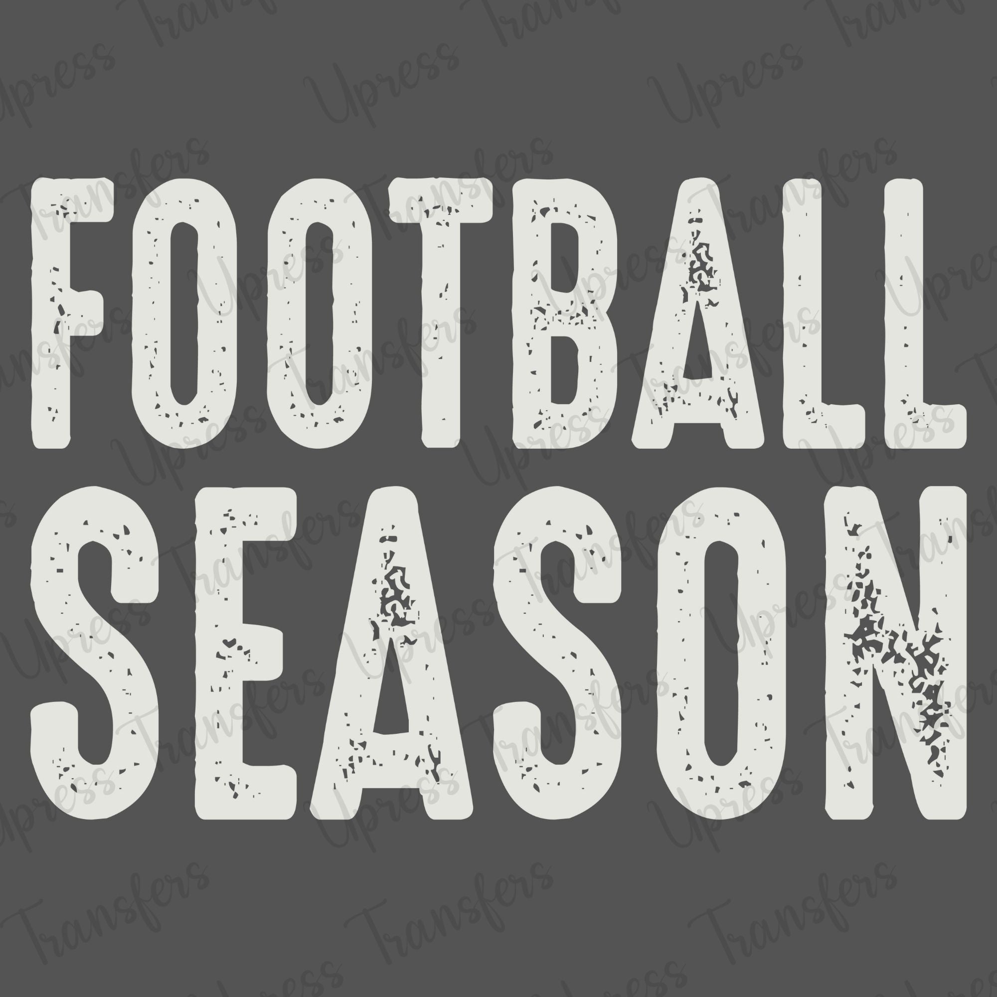 Football Season Of White Distressed Stacked