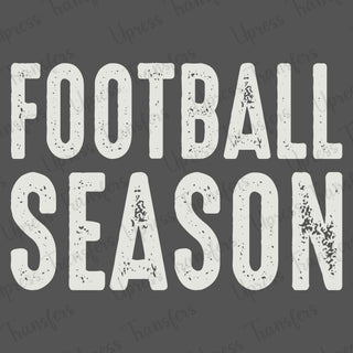 Football Season Of White Distressed Stacked