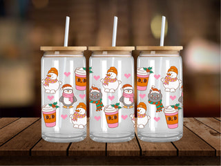 Frosty Coffee Cat Penguin 16 Oz Wrap