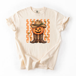 Funny Pumpkin In Boots Stripes