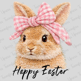 Fuzzy Bunny Plaid Bow