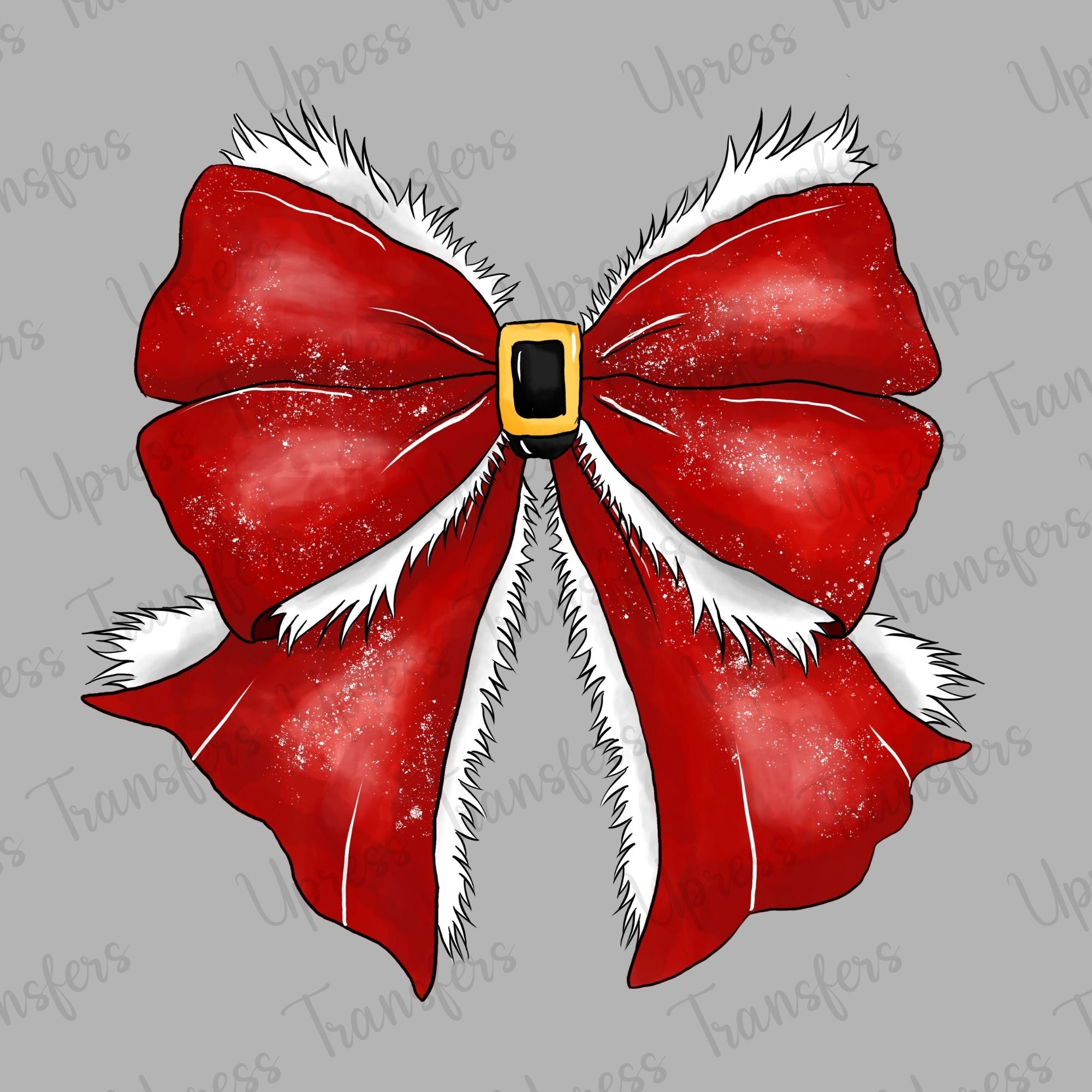 Fuzzy White and Red Bow