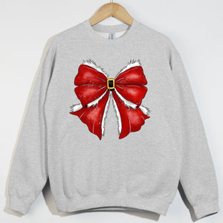 Fuzzy White and Red Bow