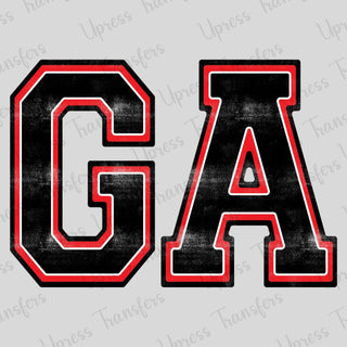 GA Varsity Distressed Letters