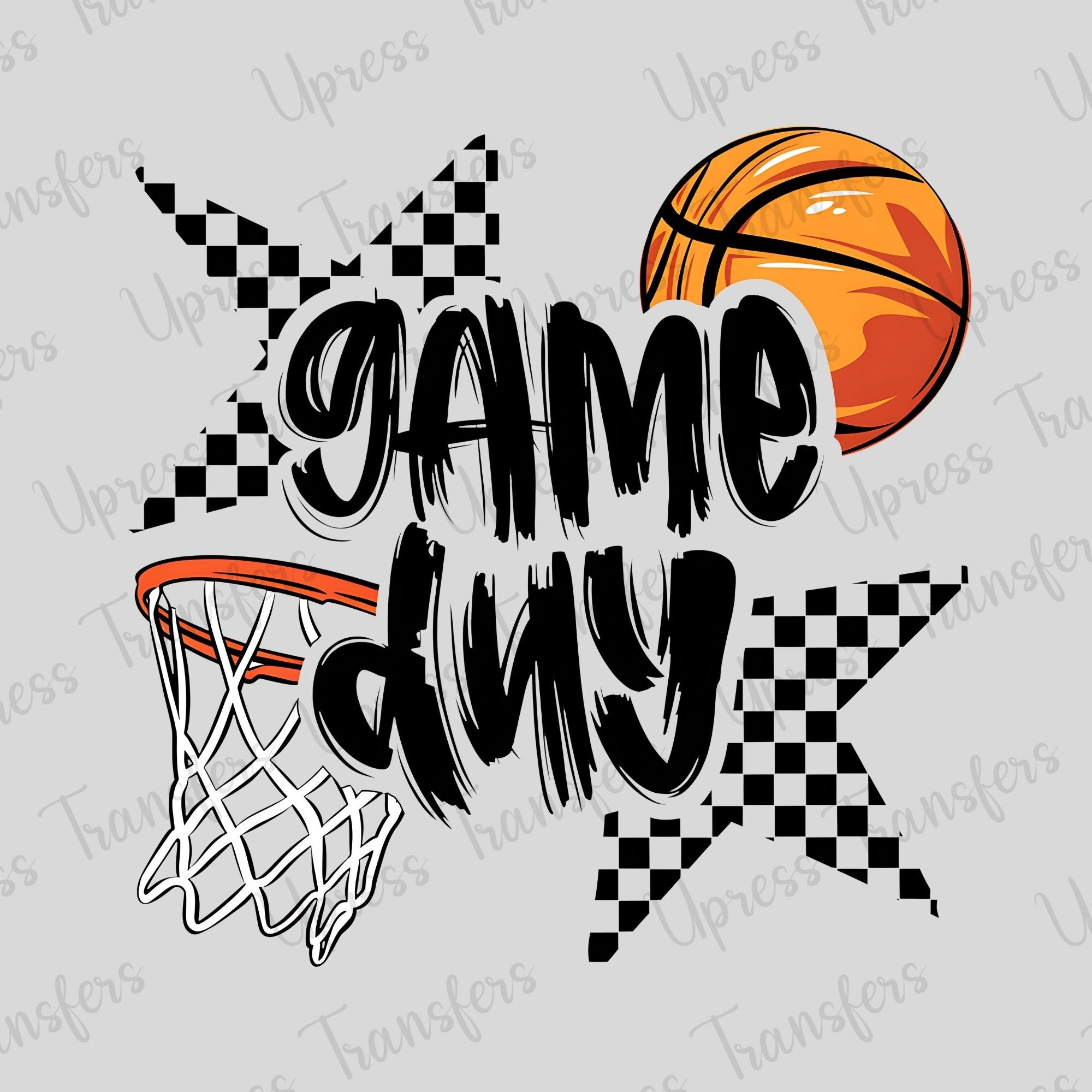 Game Day Basketball Checkered Hoop