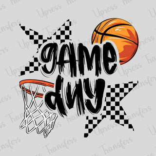 Game Day Basketball Checkered Hoop