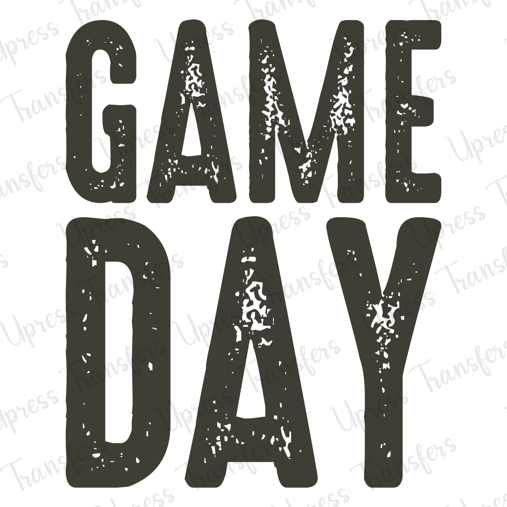 Game Day Black Distressed Stacked