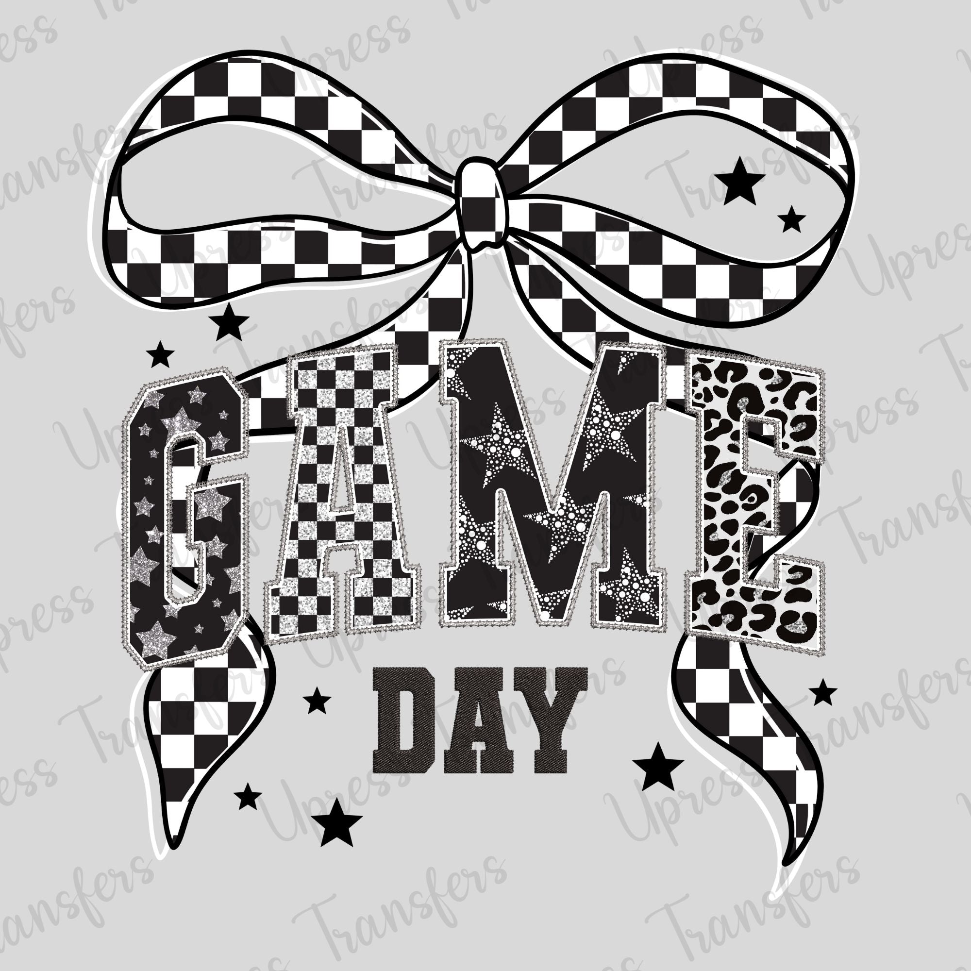 Game Day Checkered Bow Glitzy
