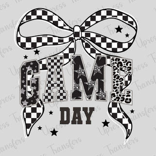Game Day Checkered Bow Glitzy