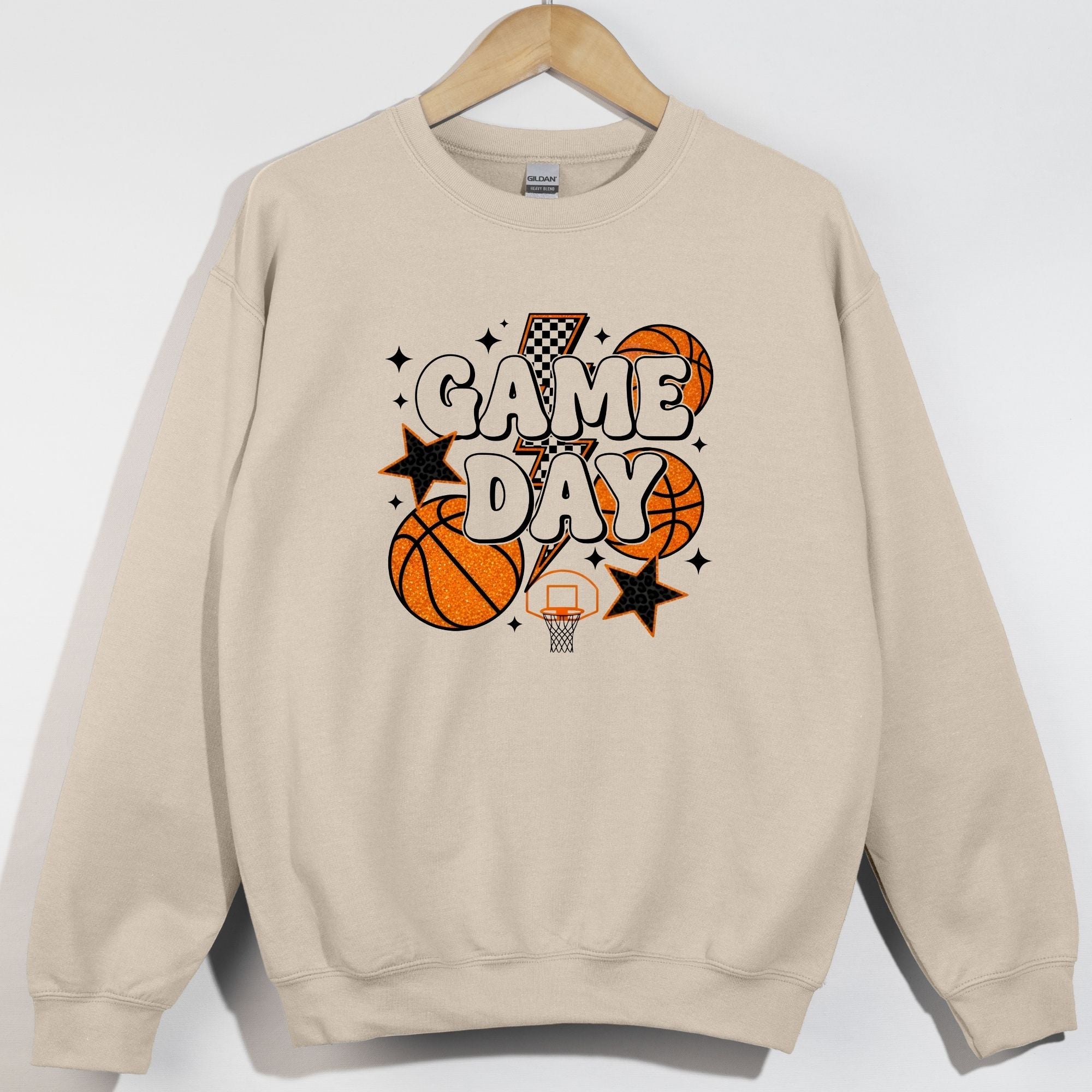 Game Day Faux Glitter Basketballs