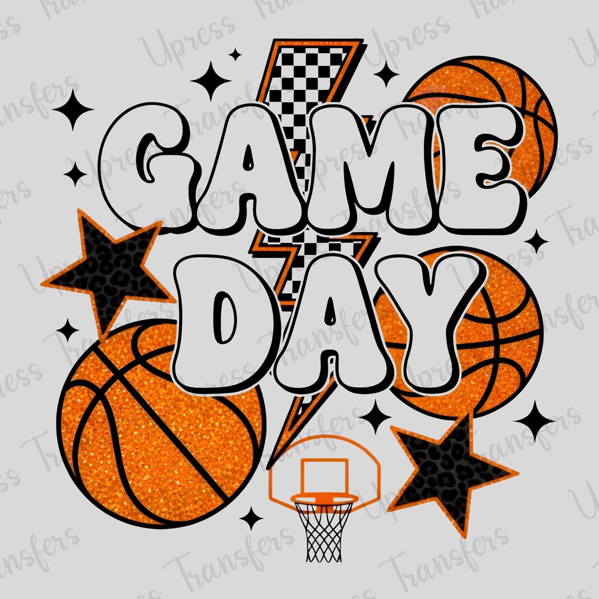 Game Day Faux Glitter Basketballs