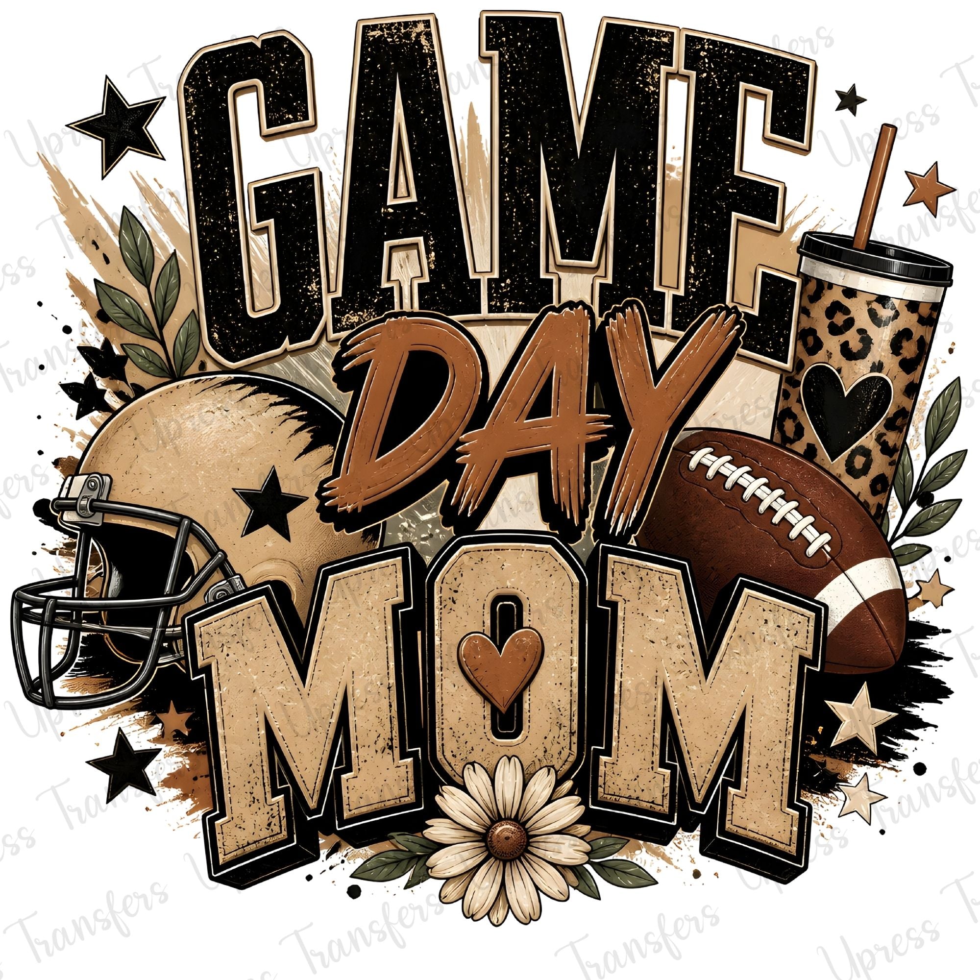 Game Day Mom Heart Flower