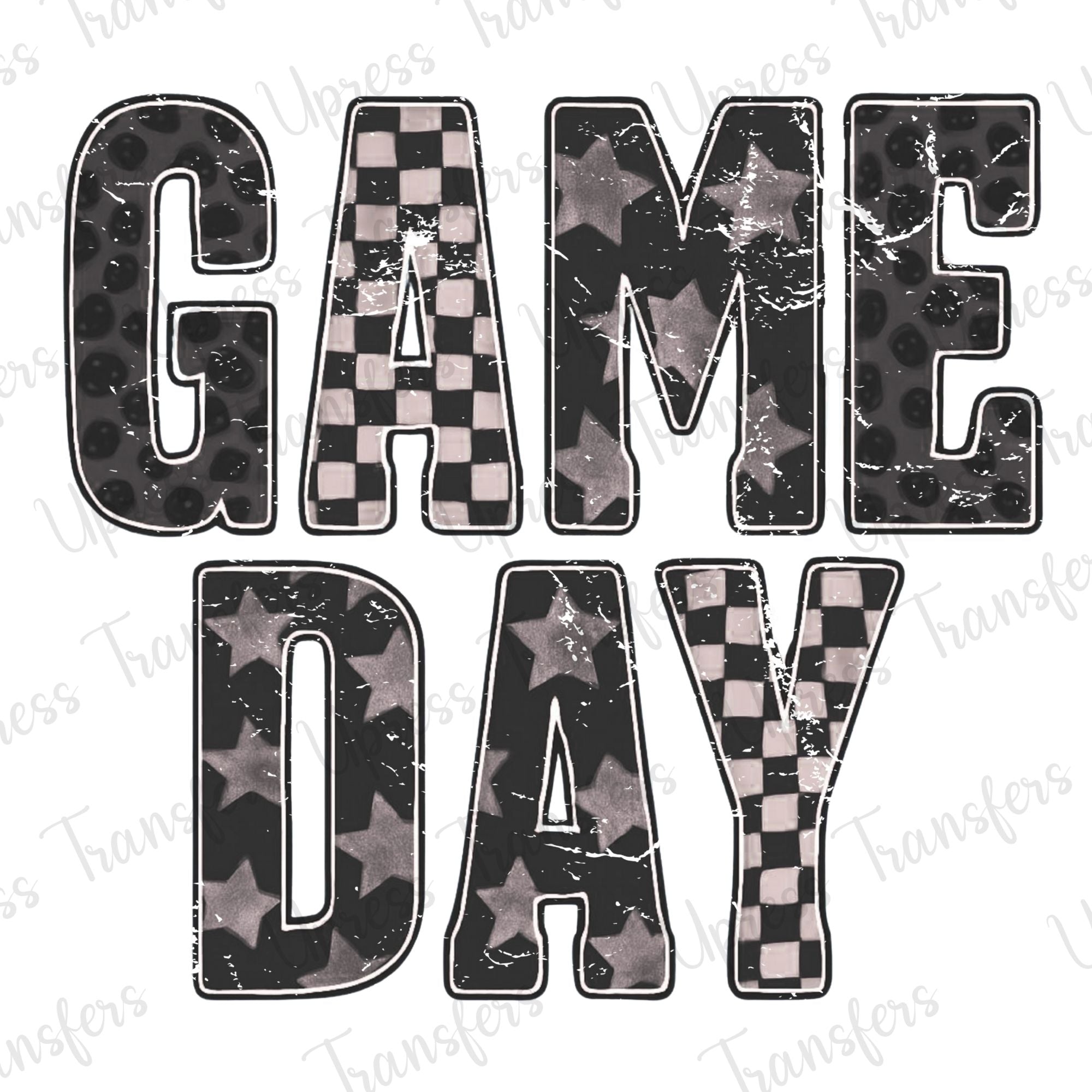 Game Day Stacked Black Trendy Patterns