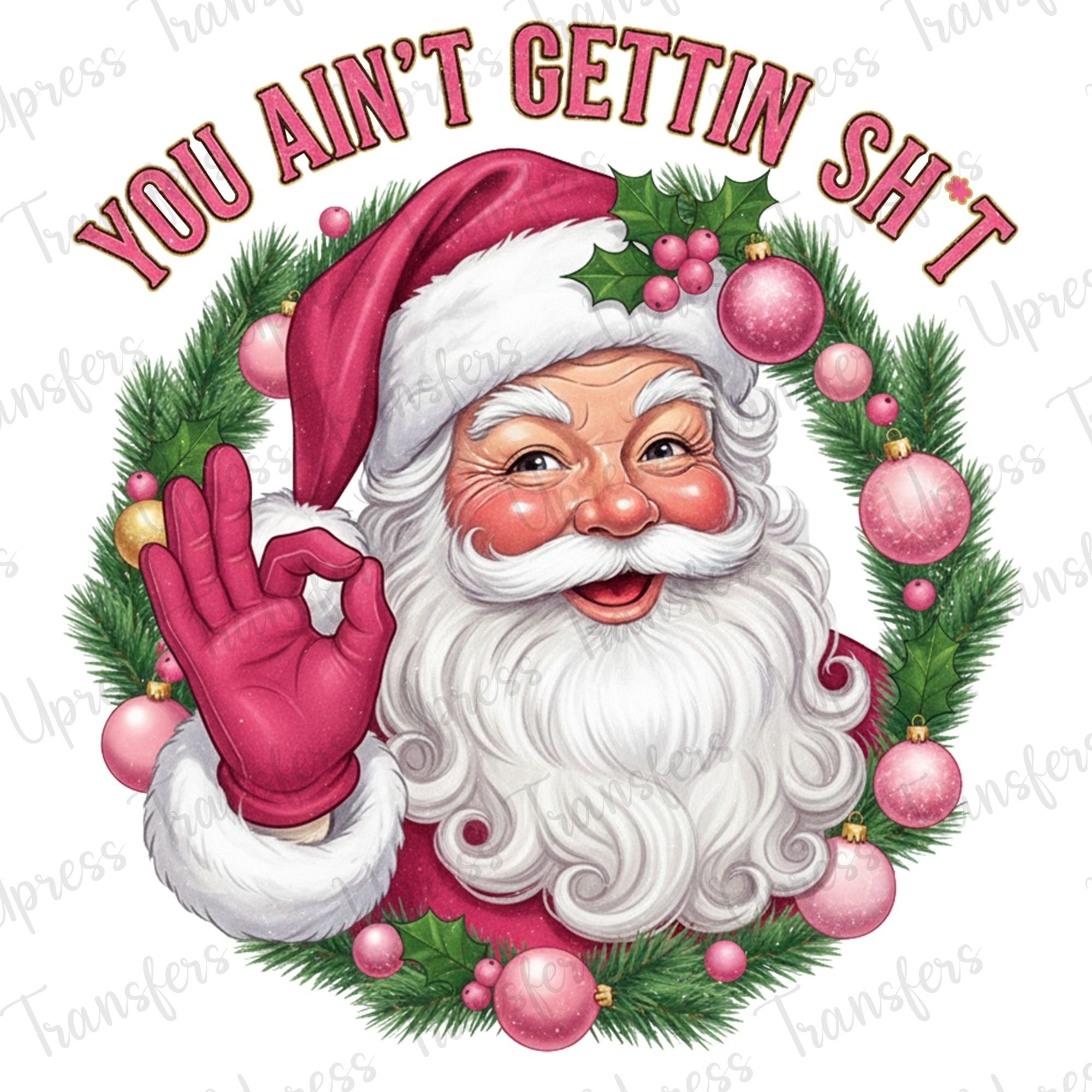 Gettin Shit Pink Santa