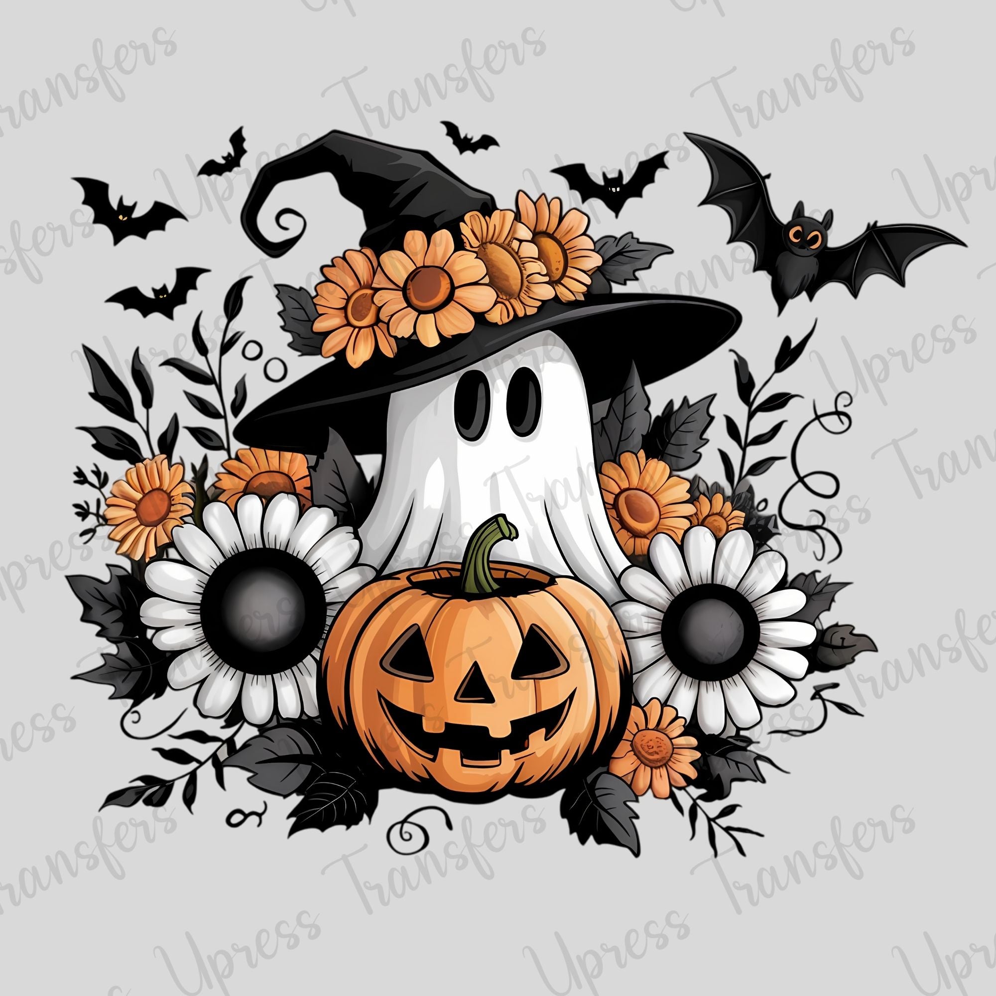 Ghost with Boho Floral Hat