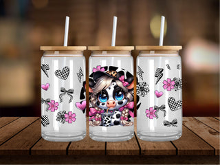 Girly Cow Checkered 16 Oz Wrap