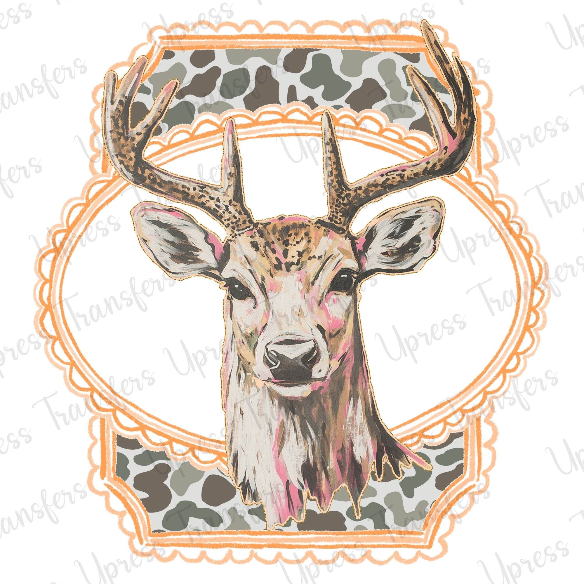 Girly Deer Head Old School Camo