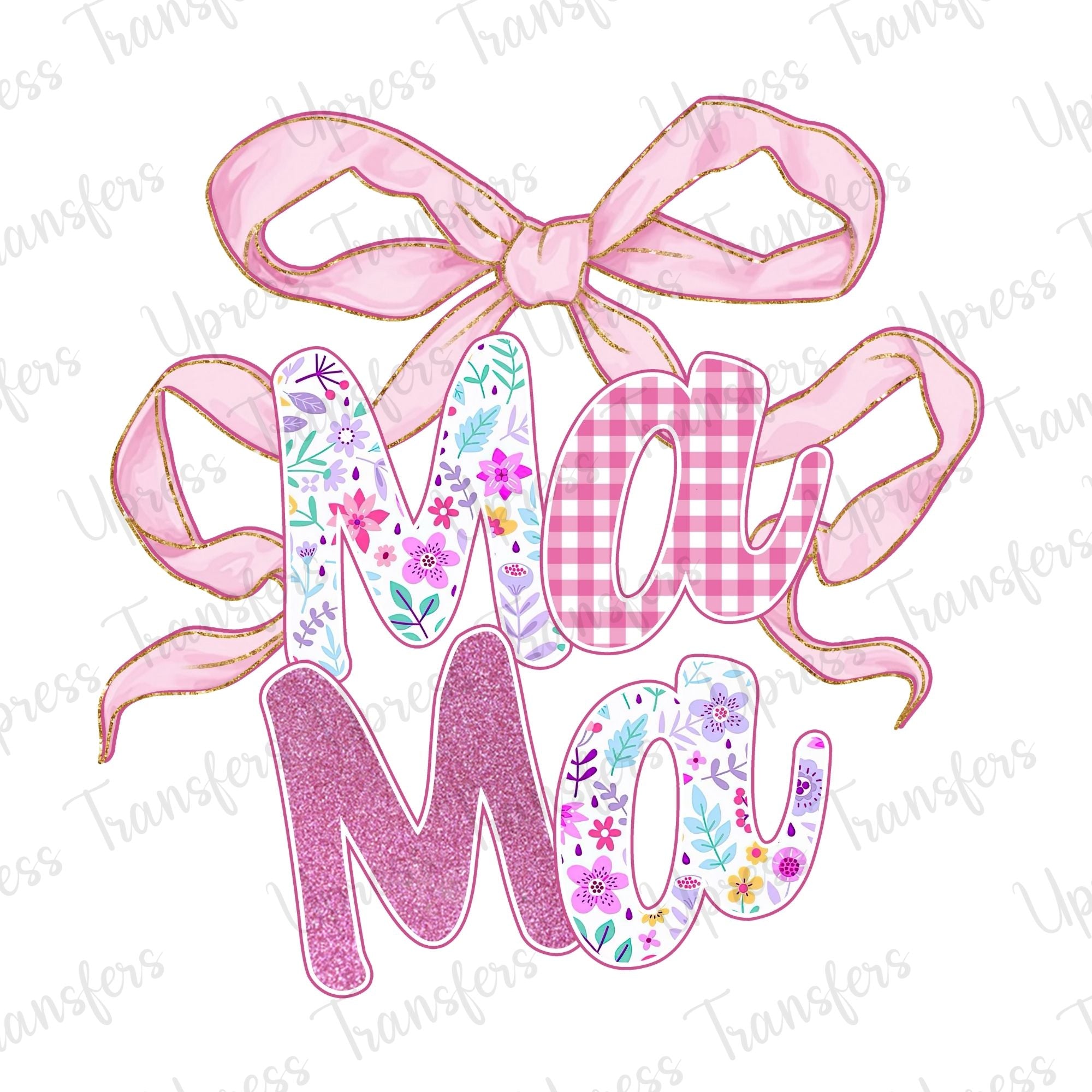 Girly Mama Pattern Bow – U Press Transfers