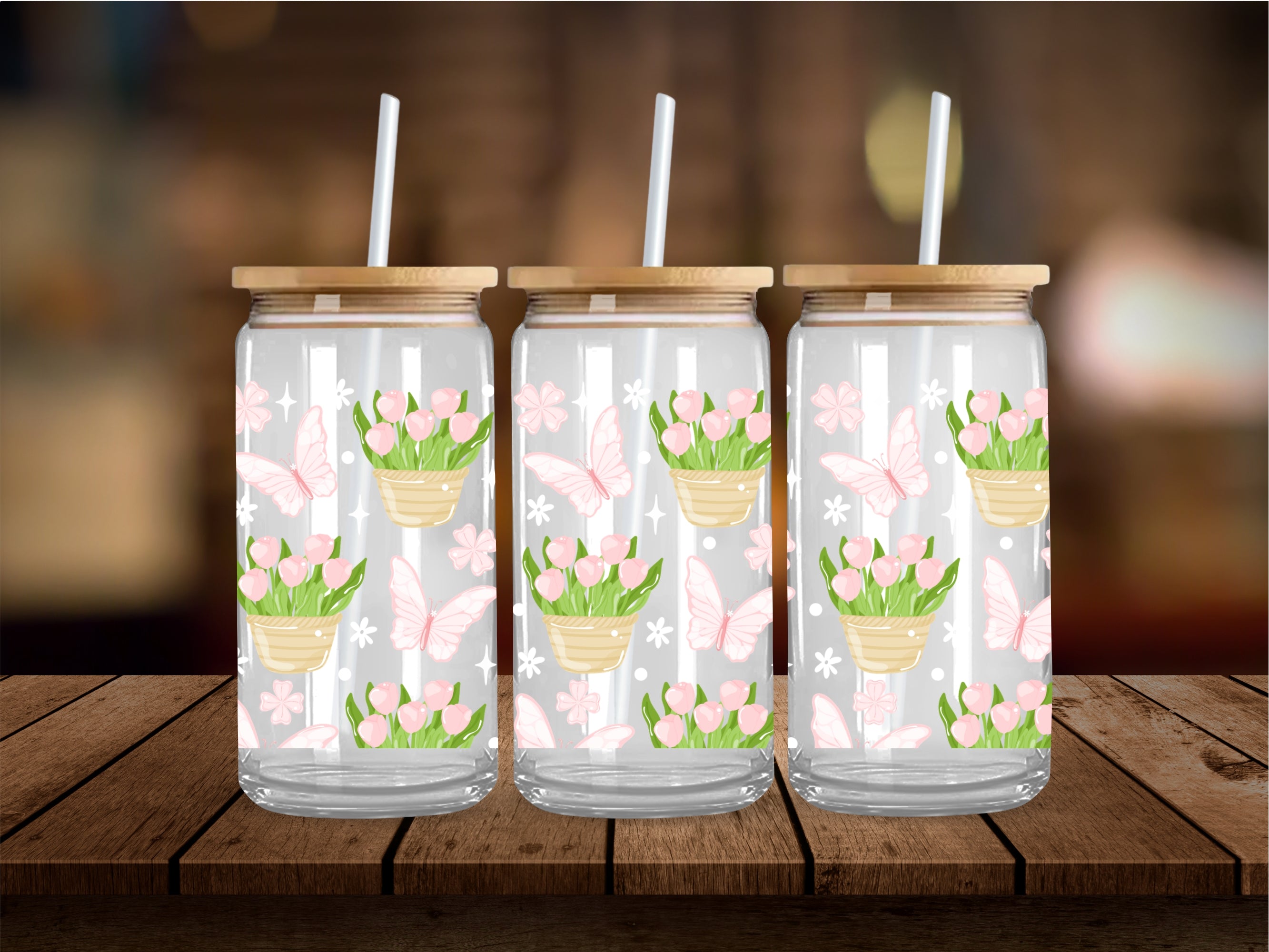 Girly Tulips 16 Oz Wrap