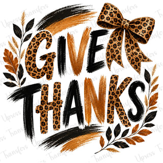 Give Thanks Cheetah Bow Print