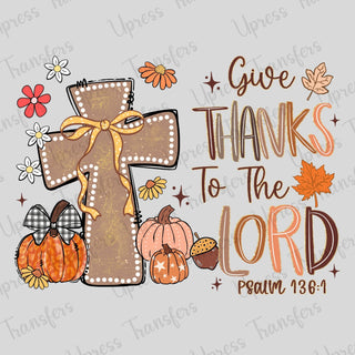 Give Thanks To The Lord Fall Cross