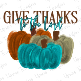 Give Thanks To The Lord Watercolor Pumpkins