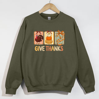 Give Thanks Turkey Pumpkins Bow