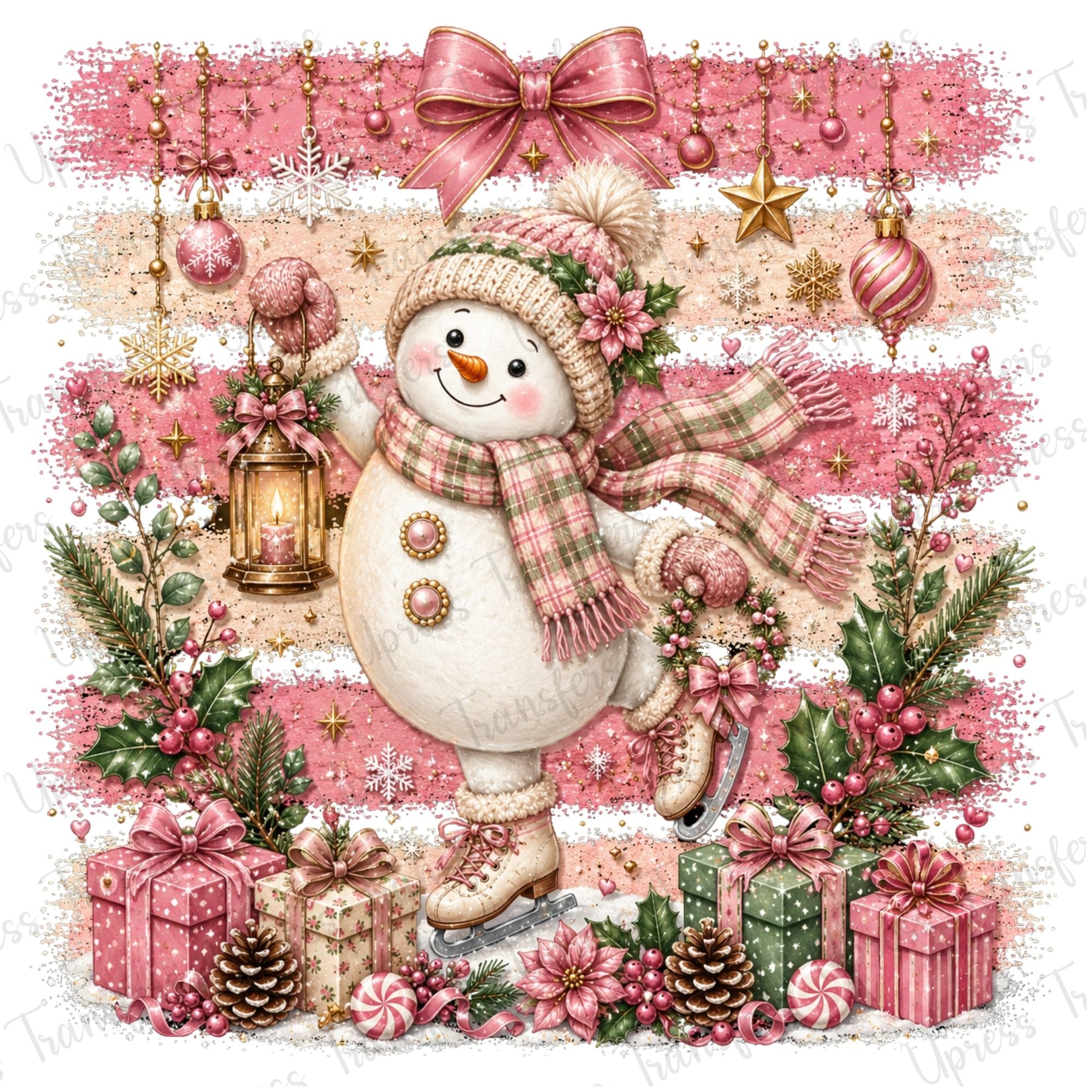 Glammy Snowman Pink Pastel