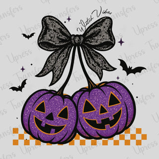 Glitter Bow Pumpkin Cherries