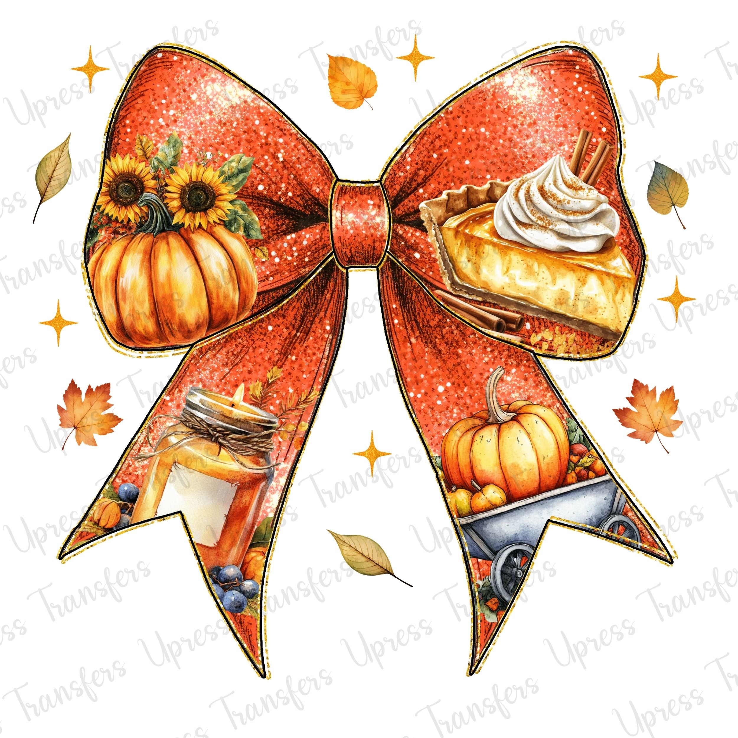 Glitter Fall Pumpkin Pie Bow