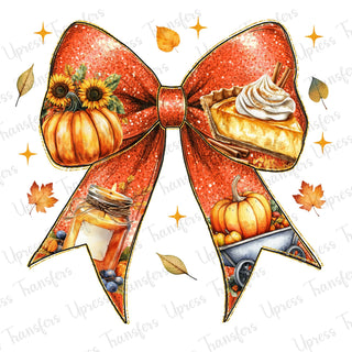 Glitter Fall Pumpkin Pie Bow