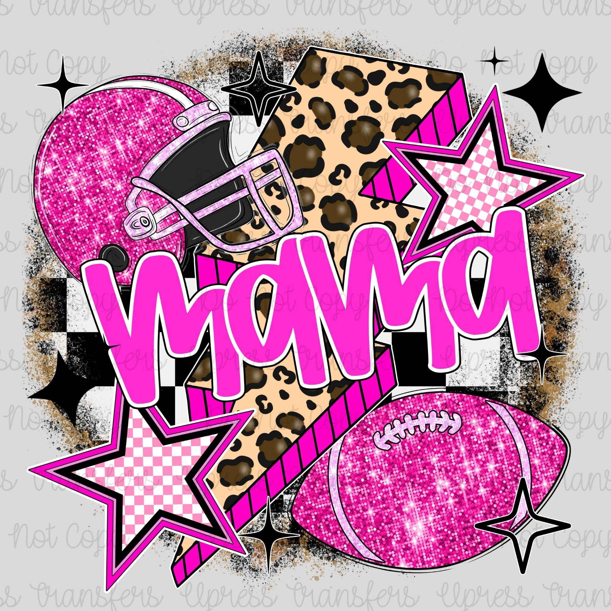 Glitter Football Mama Trendy