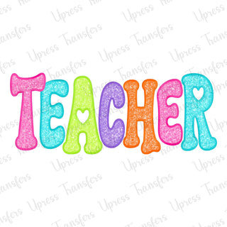 Glitter Neon Teacher