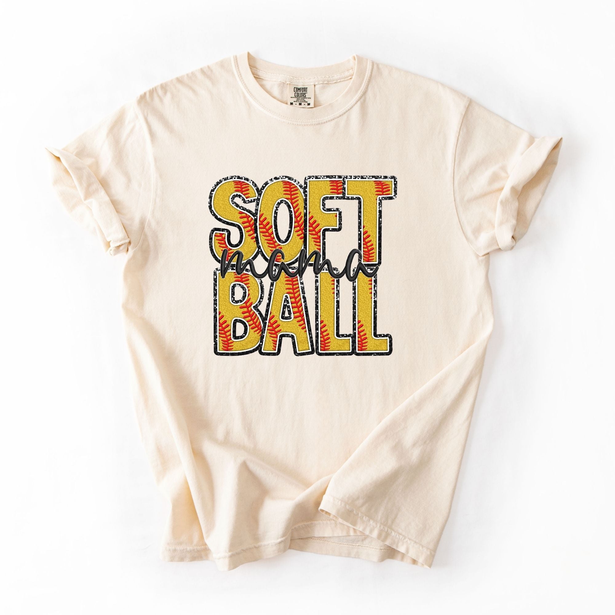 Glitter Outlined Softball Mama