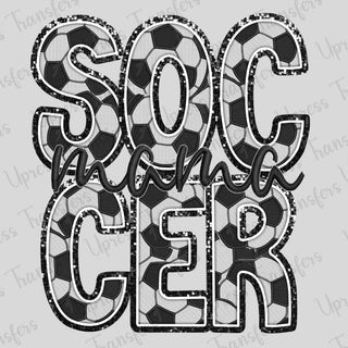 Glitter Outlines Soccer Mama