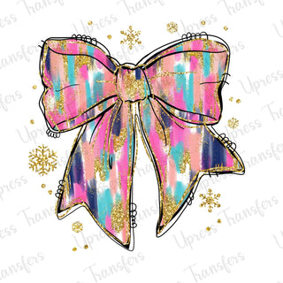Glitter Preppy Brushstroke Bow