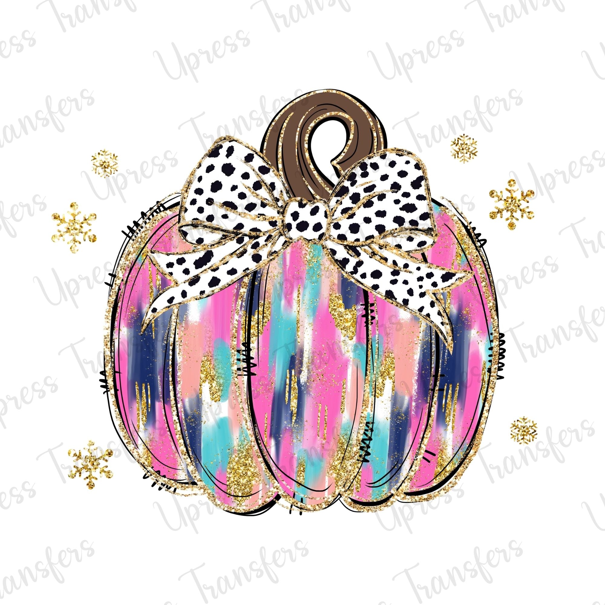 Glitter Preppy Brushstroke Pumpkin