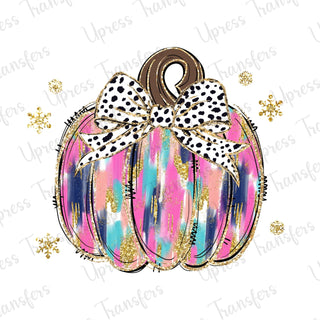 Glitter Preppy Brushstroke Pumpkin
