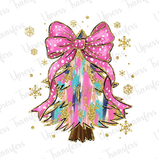 Glitter Preppy Brushstroke Tree