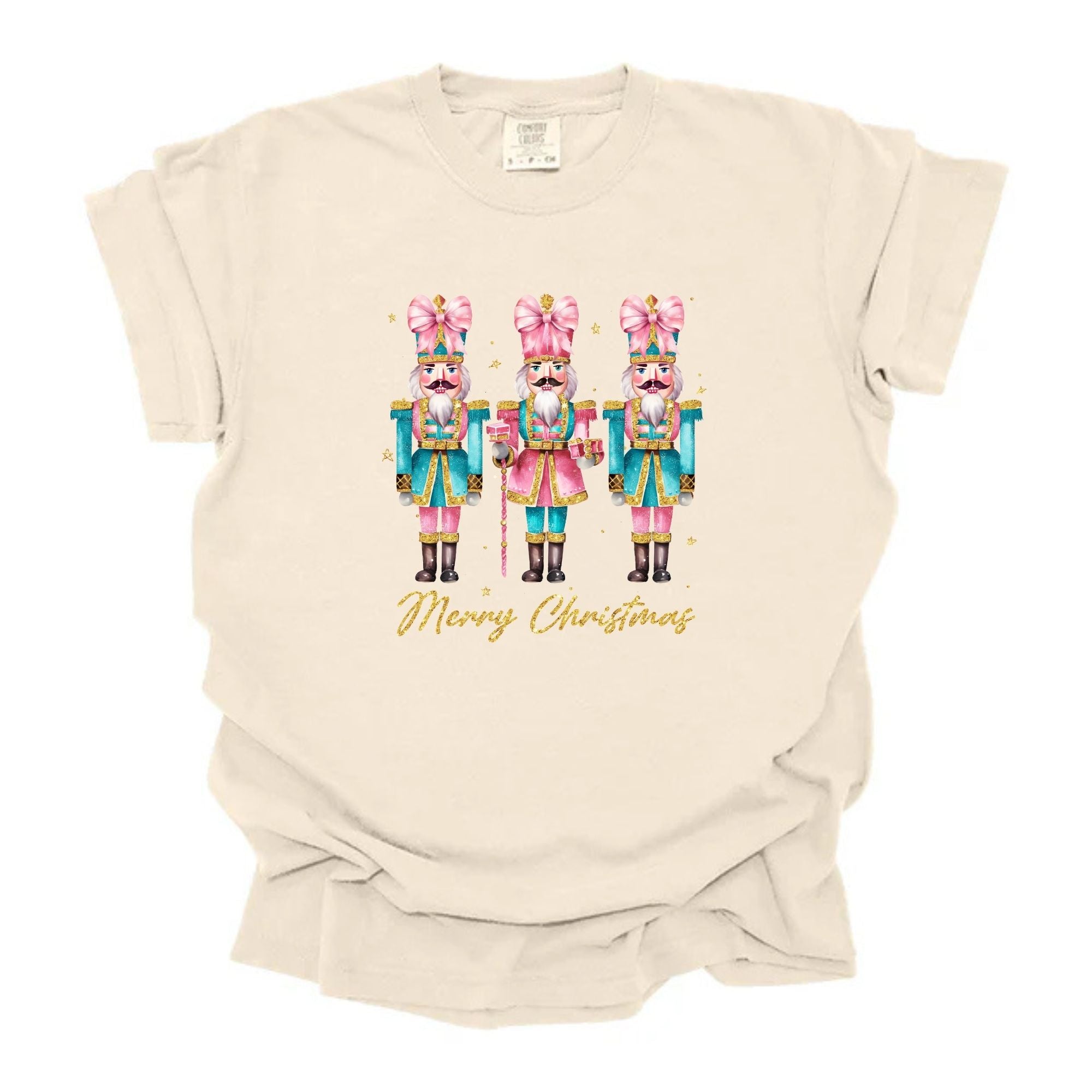 Glitter Preppy Merry Christmas Nutcracker Trio