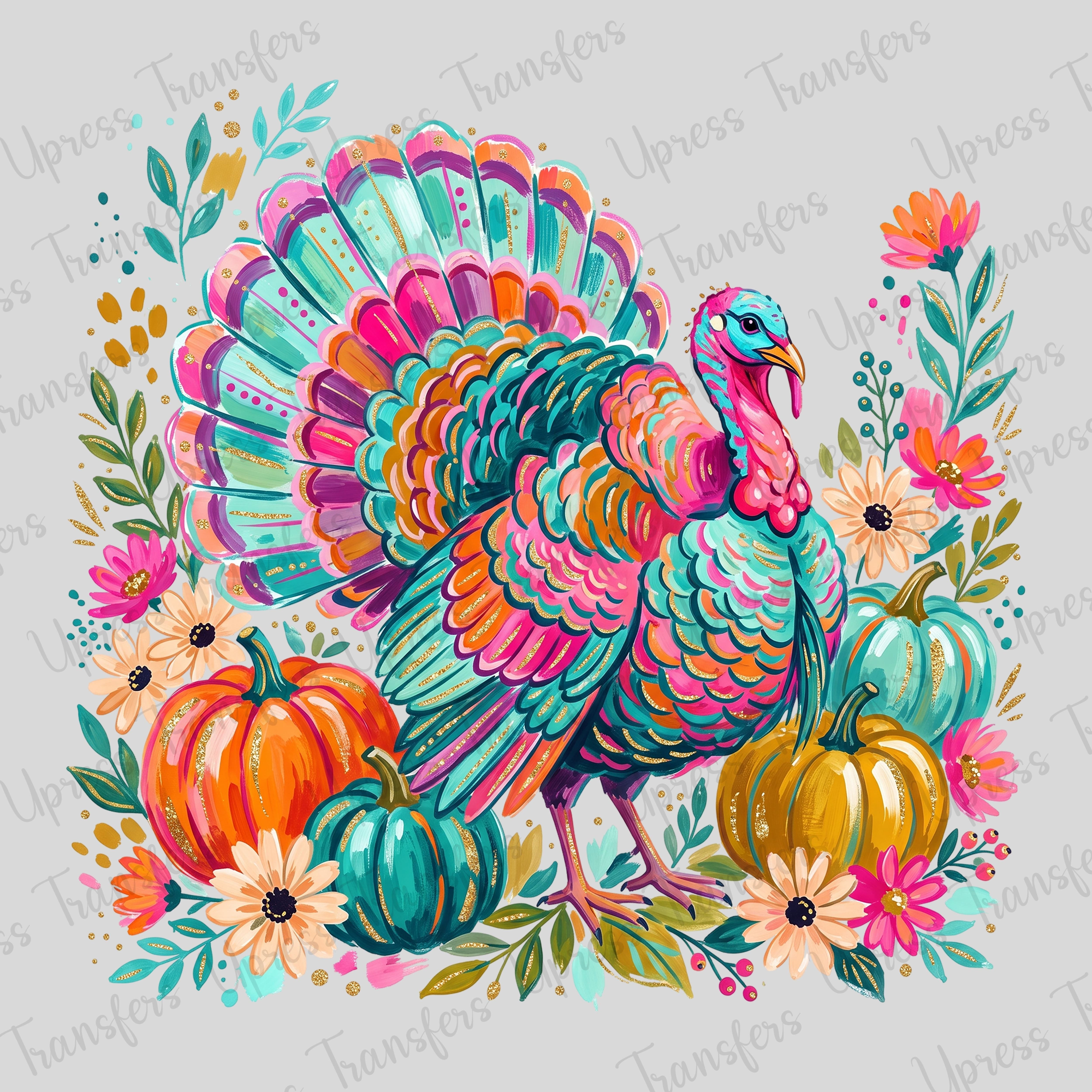 Glitter Turkey flowers