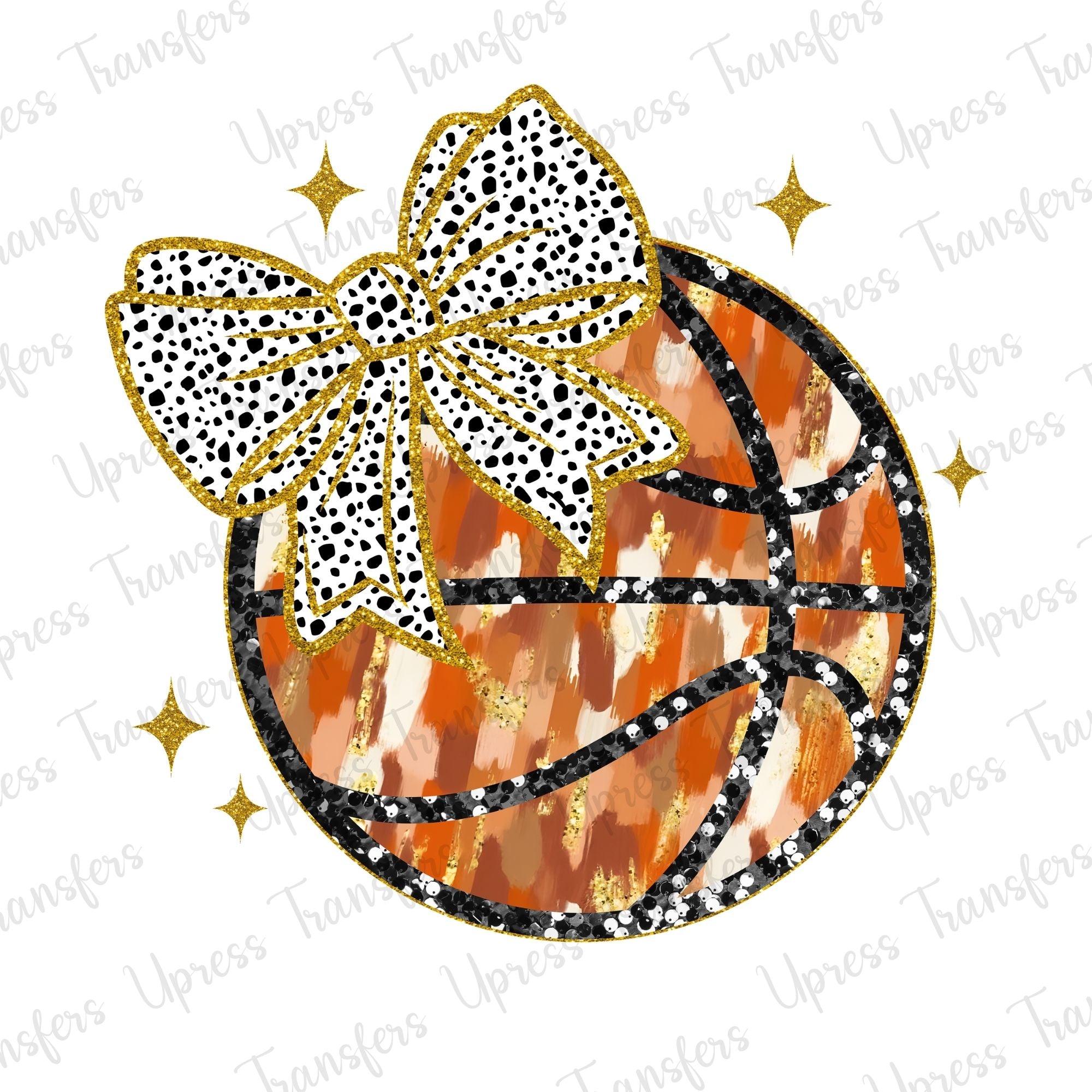 Glitzy Brushstroke Basketball