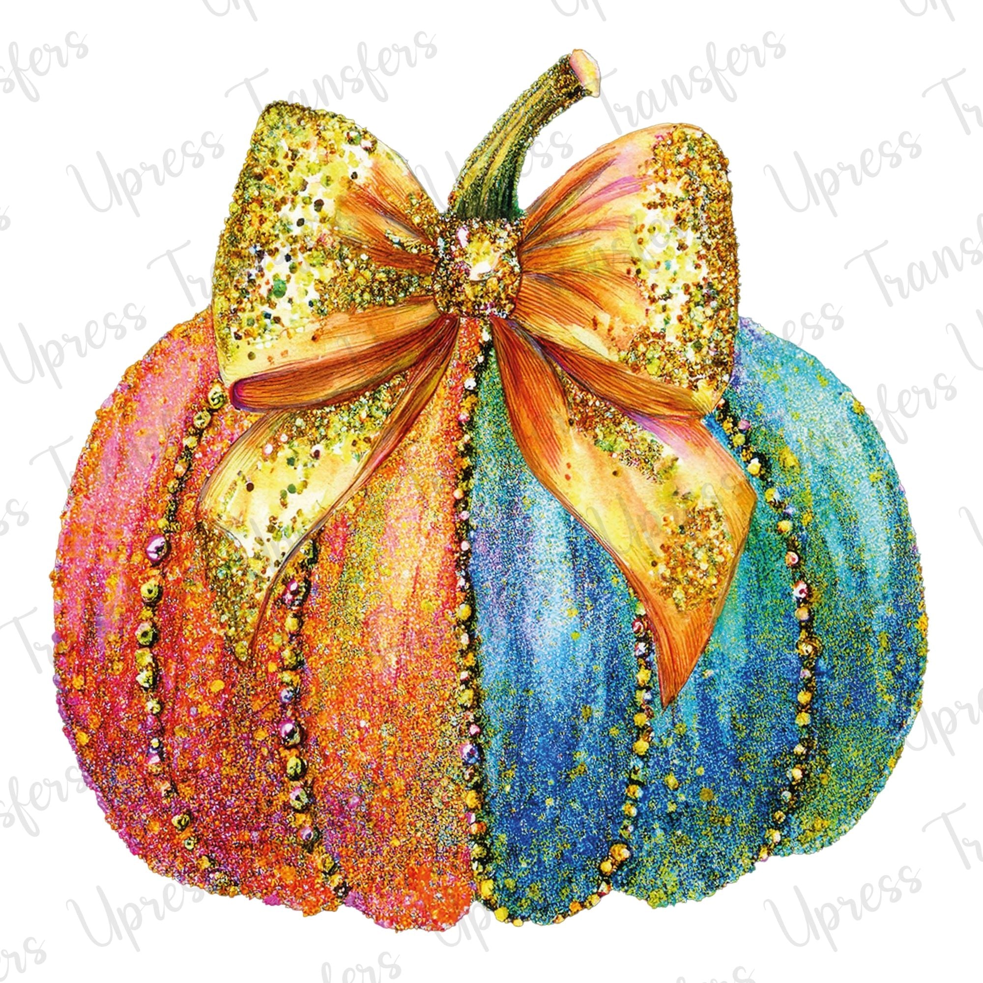 Glitzy Glitter Colorful Pumpkin