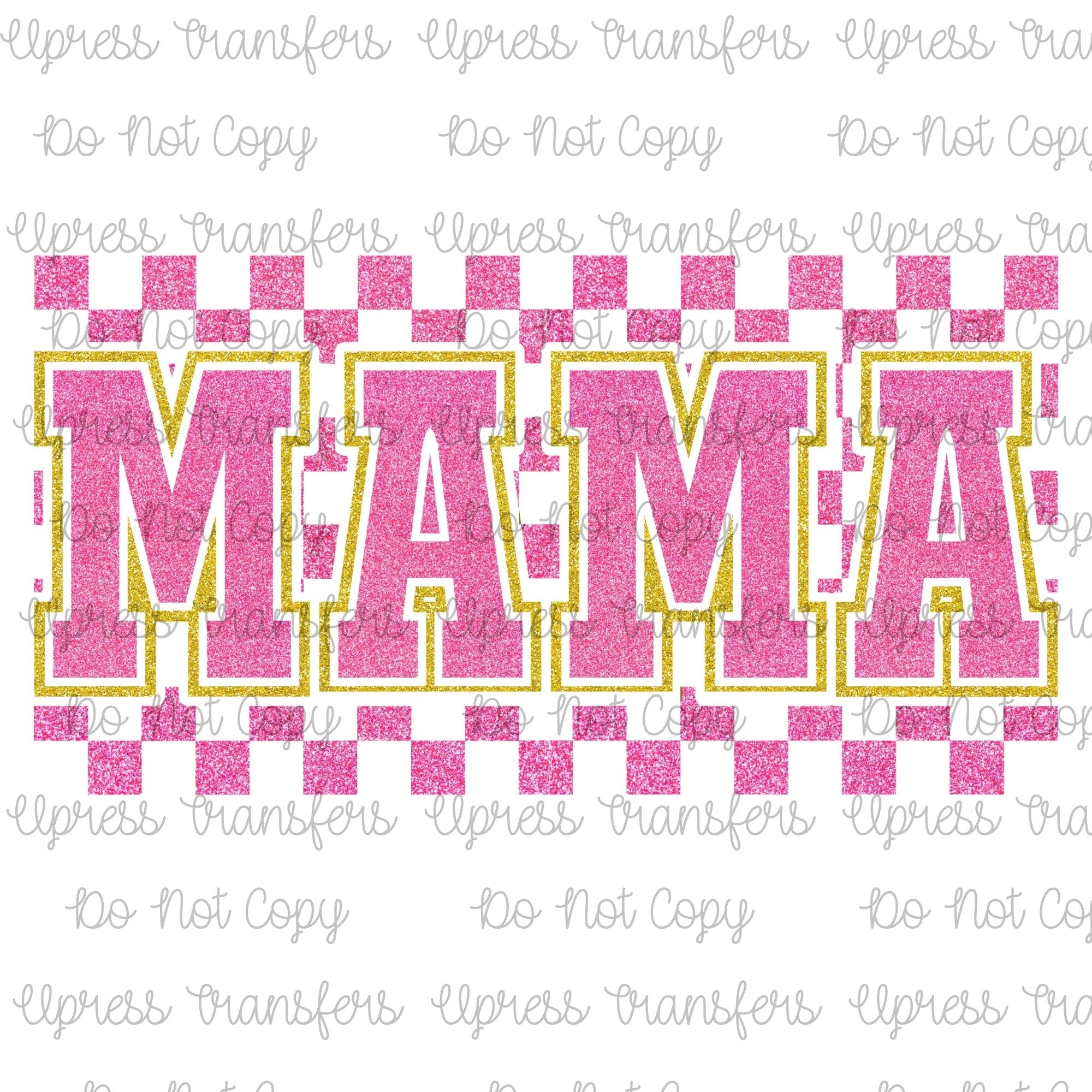Glitzy Gold And Pink Mama