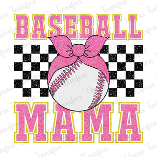 Glitzy Pink Baseball Mama Varsity