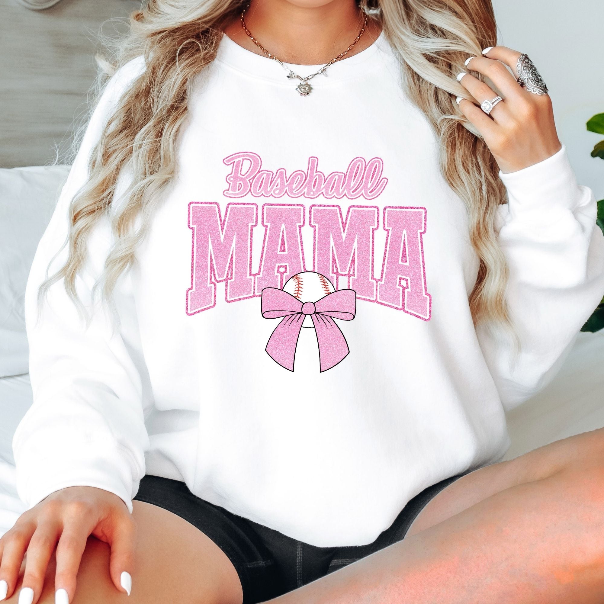 Glitzy Pink Baseball Mama